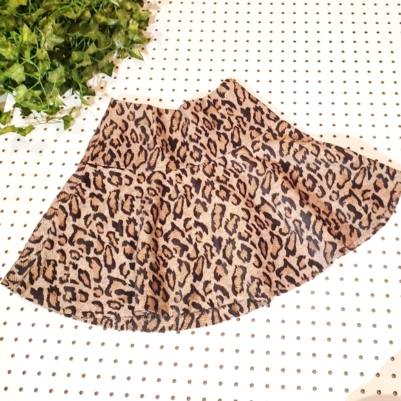 Free People Dresses & Skirts - Free People Edgy Cheetah Print Mini Flare Skirt